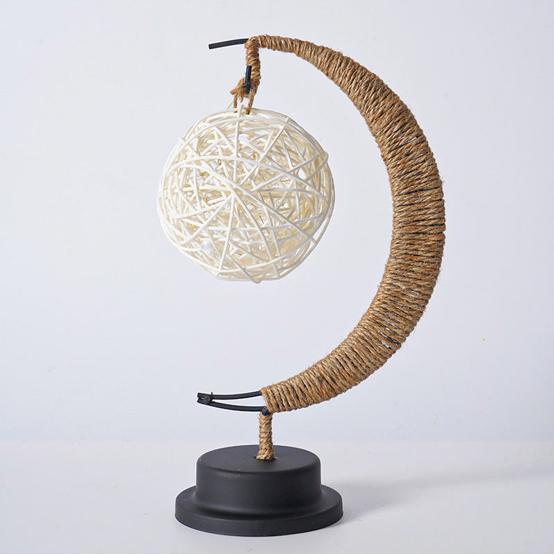 LED Multi-Shape Decorative Lights - Star, Moon, Apple USB Night Lights with Handmade Hemp Rope, Warm Iron Craft, Perfect Birthday & Christmas Gift 4