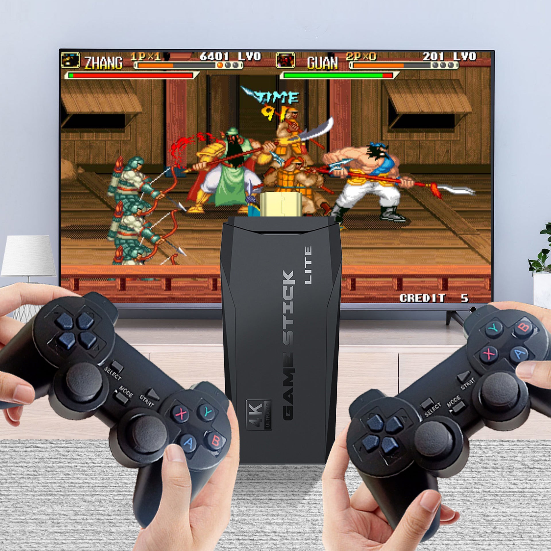 (M8 32G Built-in 10000+Games) 4K Wireless Retro HDMI Video Game Console with Dual Controllers - Supports Multiple Emulators 3