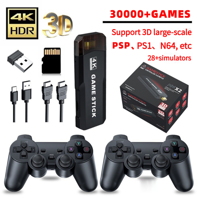 4K 3D Wireless Retro Game Console - 30,000+ Games with Dual Controllers, Supports PSP/PS1/N64 & 28+ Emulators 1