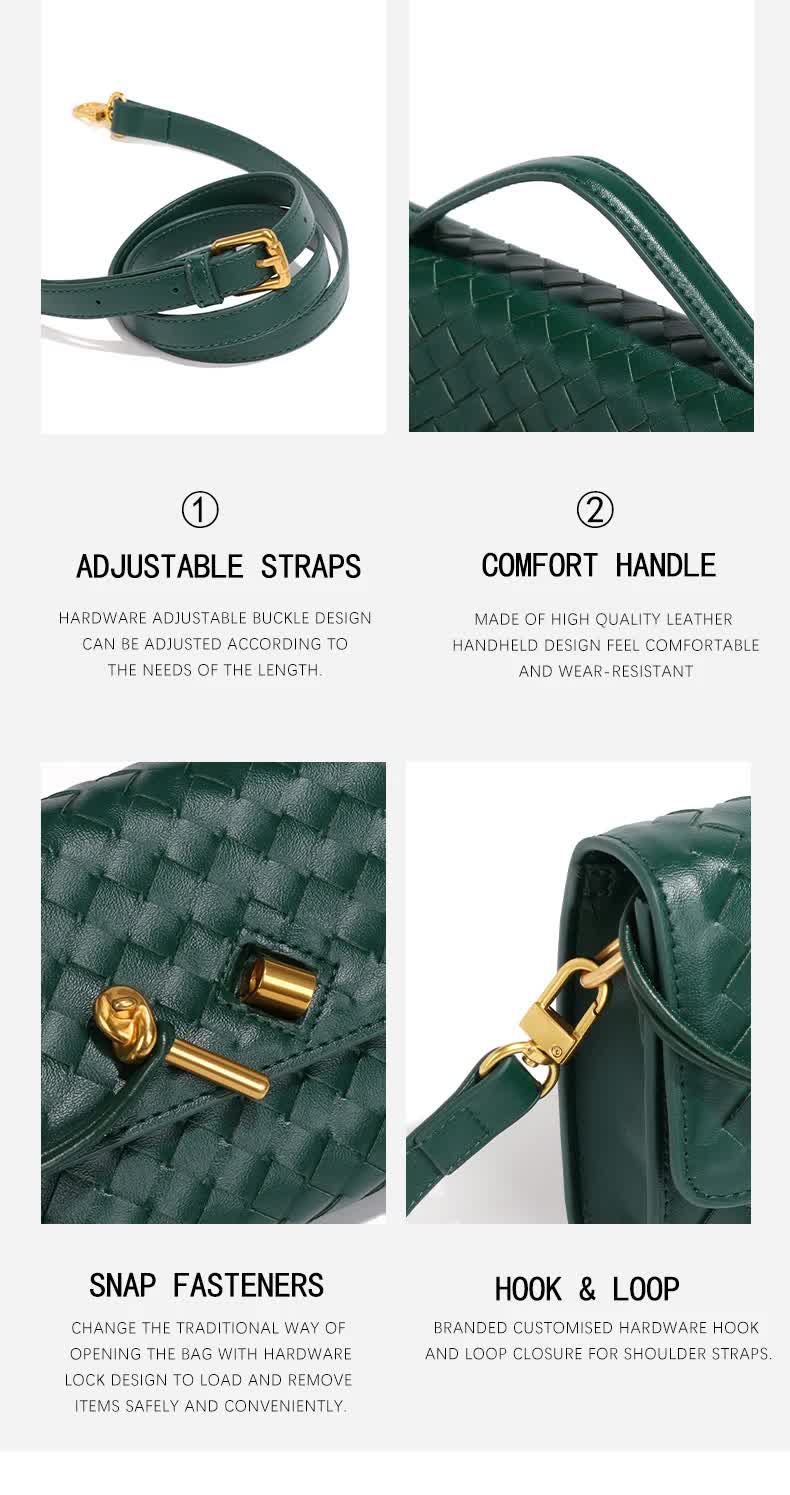 Beige Luxury Woven PU Leather Clutch - Elegant Women's Evening Baguette Bag with Adjustable Shoulder Strap