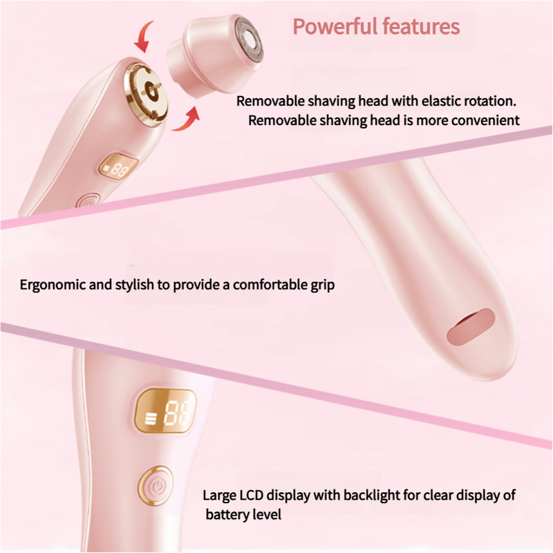 U34 White 2-in-1 Electric Razor for Women - Multifunctional Rechargeable Hair Removal Shaver 3