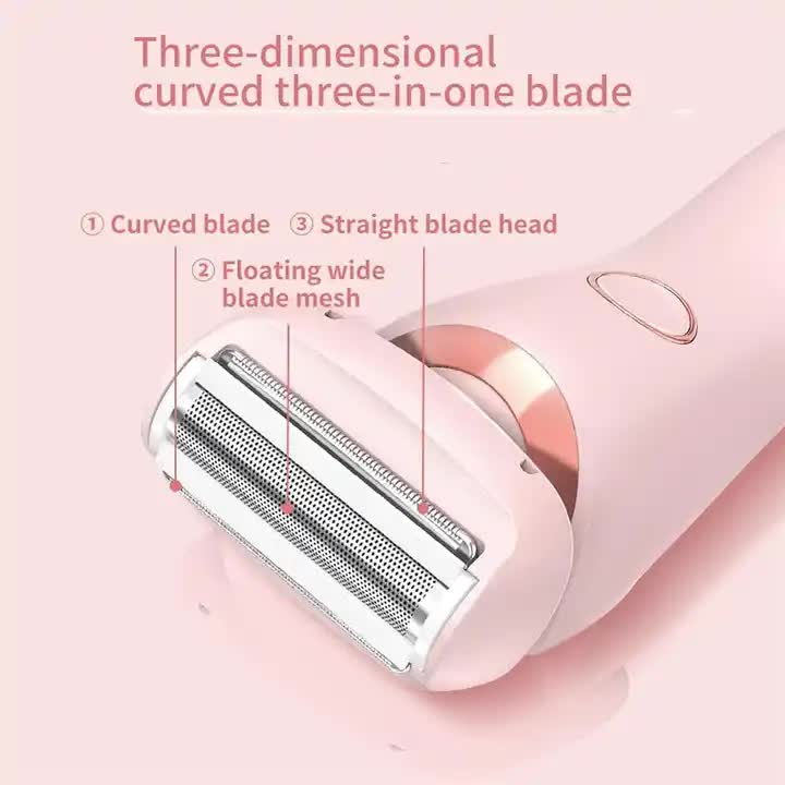 Pink 2-in-1 Electric Razor for Women - Multifunctional Rechargeable Hair Removal Shaver 3