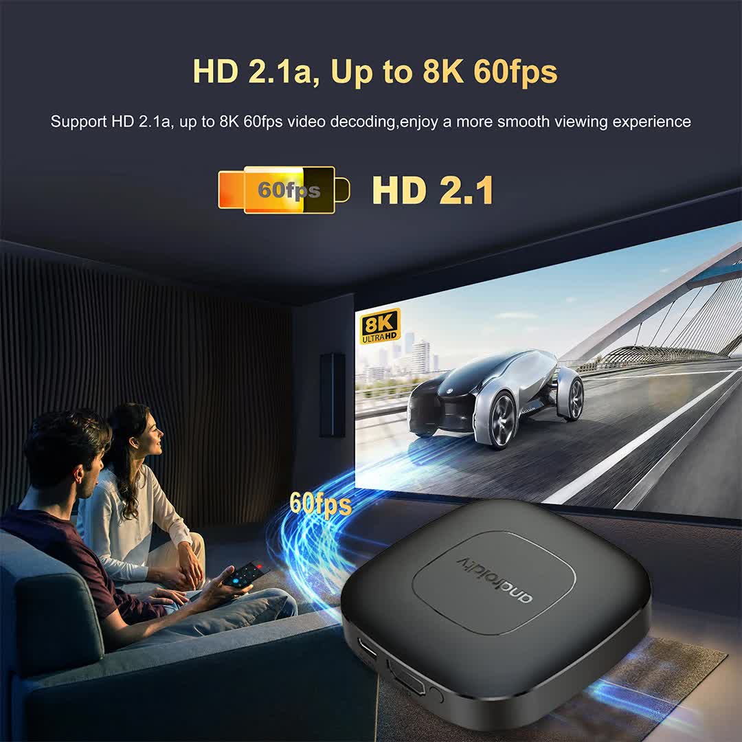 Android TV Express 8K+ Streaming Box - Ultra HD Android 13.0, 2G+16G with Voice Bluetooth Controller 4