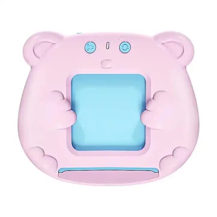 Pink Bear-Shaped Early Education Card Reader - Interactive Learning Toy with 510 Flashcards for Kids 3