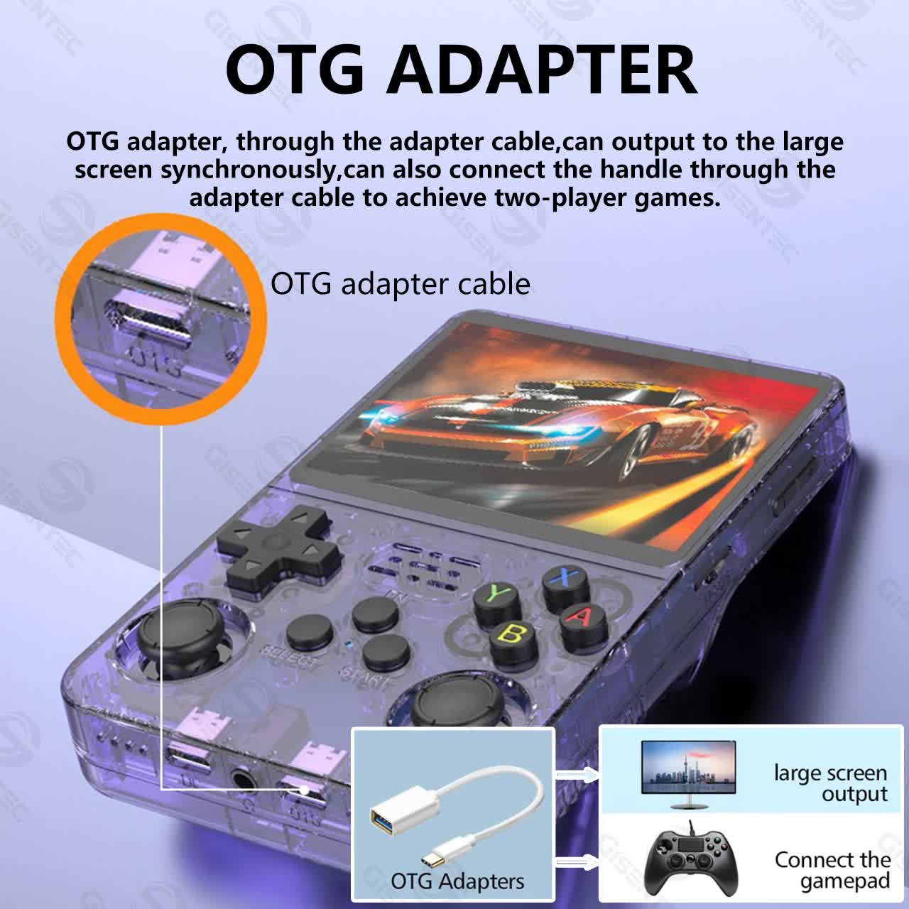 Purple Retro Portable Gaming Console with 128GB, 1 Memory Card - 3D Games, HD Display, and Dual Joysticks 3
