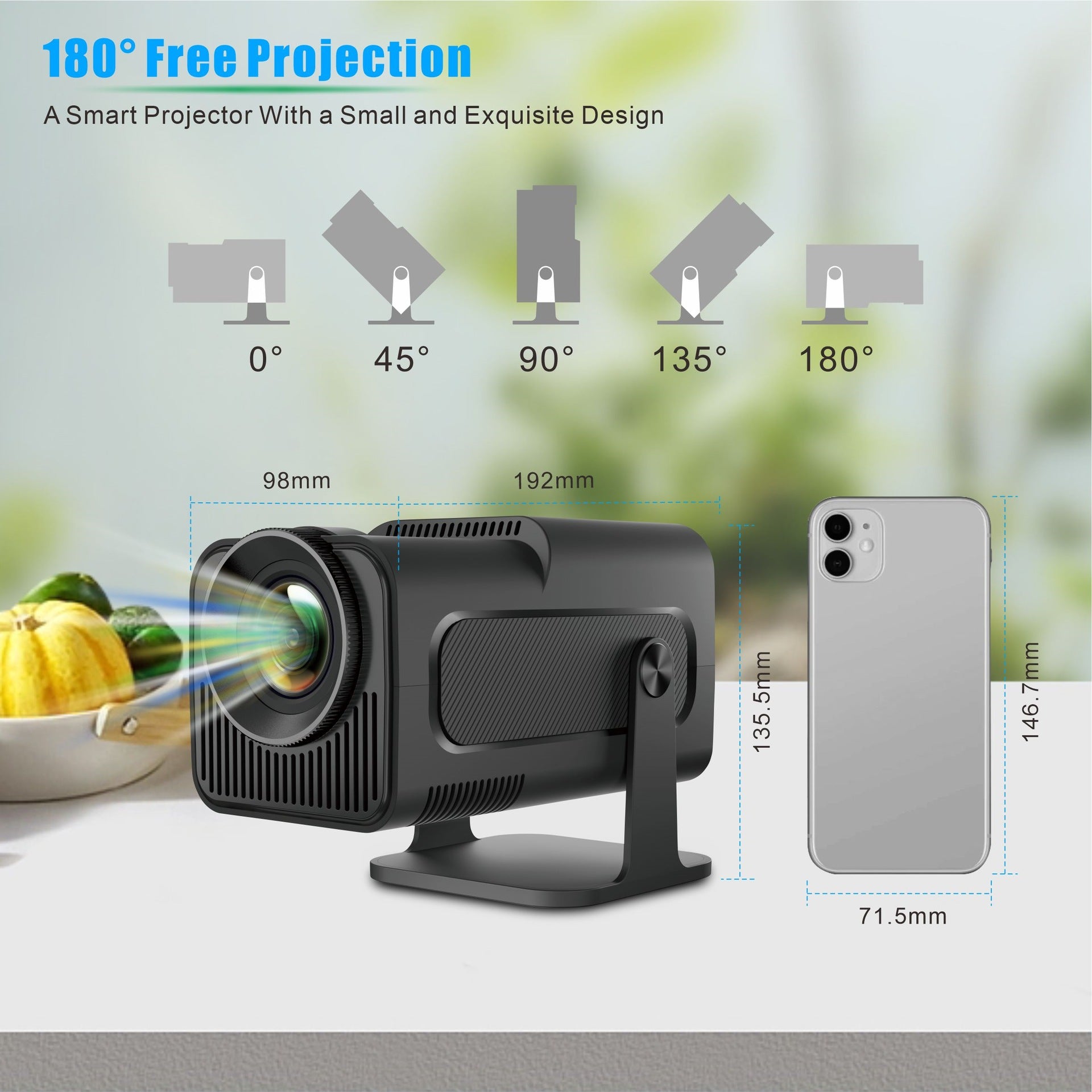 HY320 Android AOSP 4K Full HD Video Projector with Wi-Fi 6 & Auto Keystone Correction 3