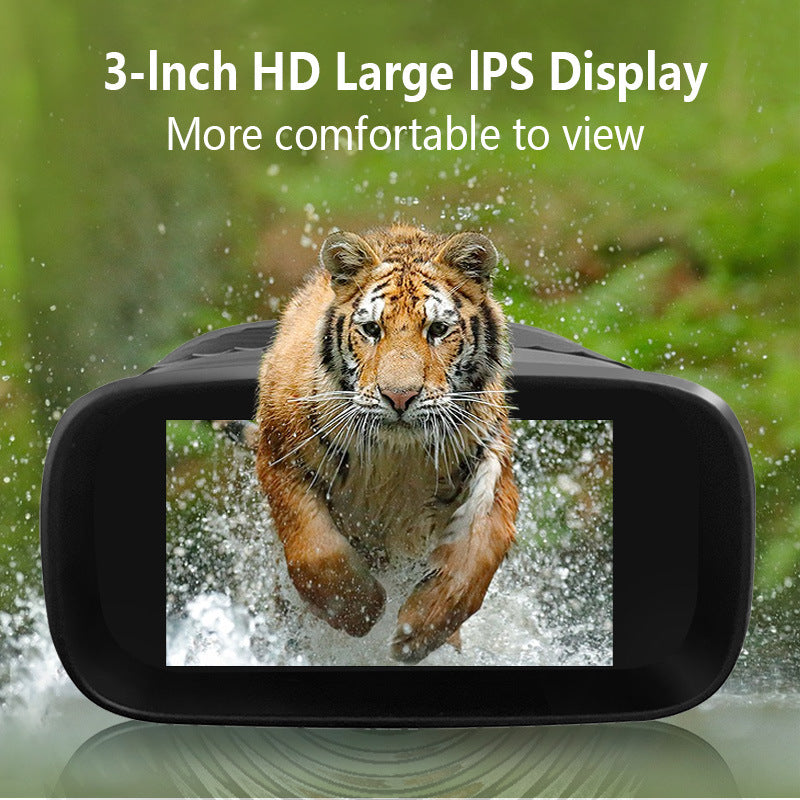 Black Digital Night Vision Binoculars - 3.0'' IPS Screen, 10X Optical Zoom, 2.5K Video Recording, Infrared for 300m Range 3
