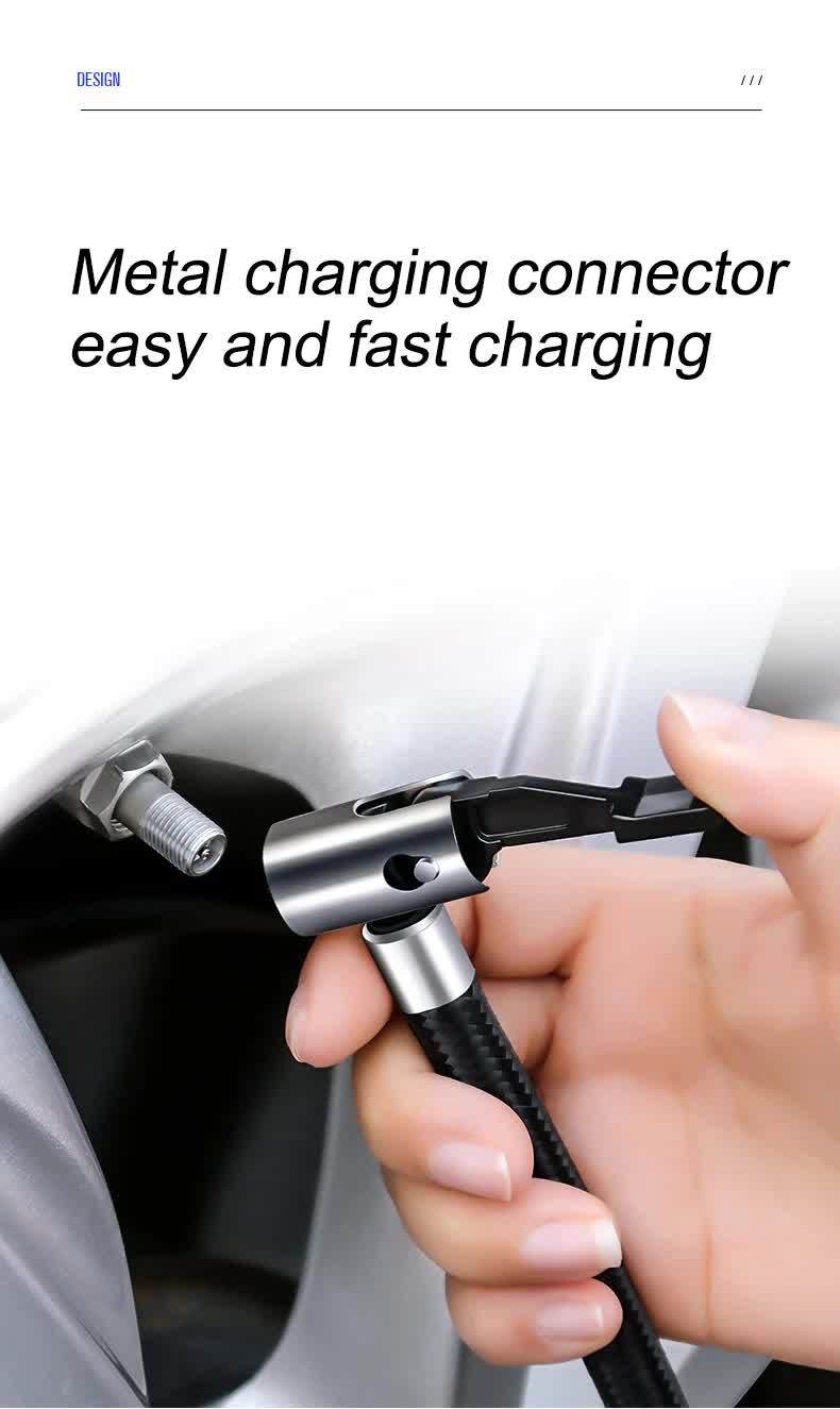 Portable 12V Digital Tire Inflator Air Compressor with LED Light - 120W, 300cm Power Cord, Multi-Purpose for Cars, Motorcycles, Bicycles, and Inflatables 5