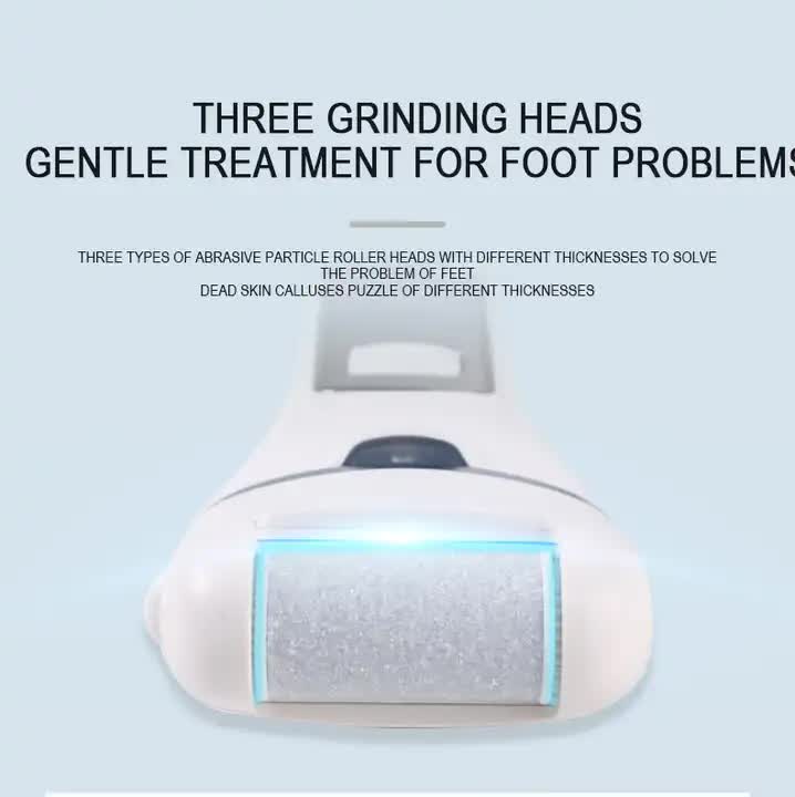 Blue Rechargeable Electric Foot File Callus Remover with LED Display and USB Charging 5
