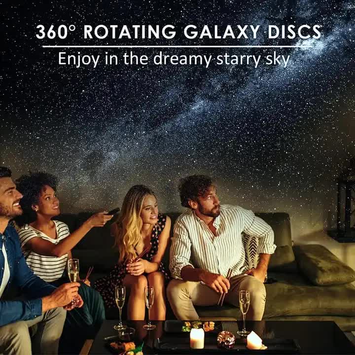 High-Definition Focusable Starry Galaxy Projector Lamp - Creative Bedroom Mood Light with 13 Film Slides (Black & White) 3