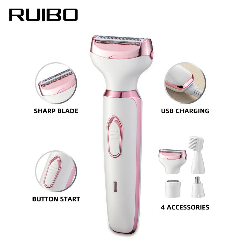 Women's 4-in-1 Electric Hair Removal Razor for Sensitive Areas - Underarm, Bikini Line & Body Grooming (3028 white) 3