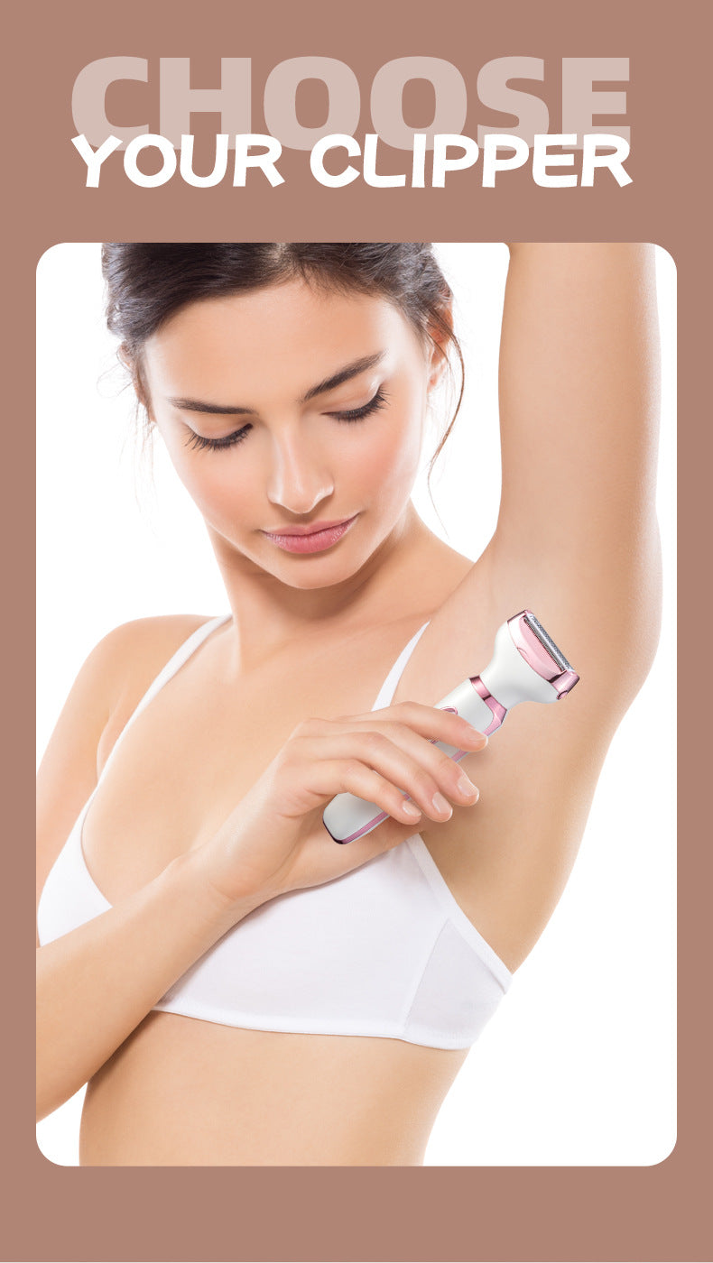 Women's 4-in-1 Electric Hair Removal Razor for Sensitive Areas - Underarm, Bikini Line & Body Grooming (3028 white) 4