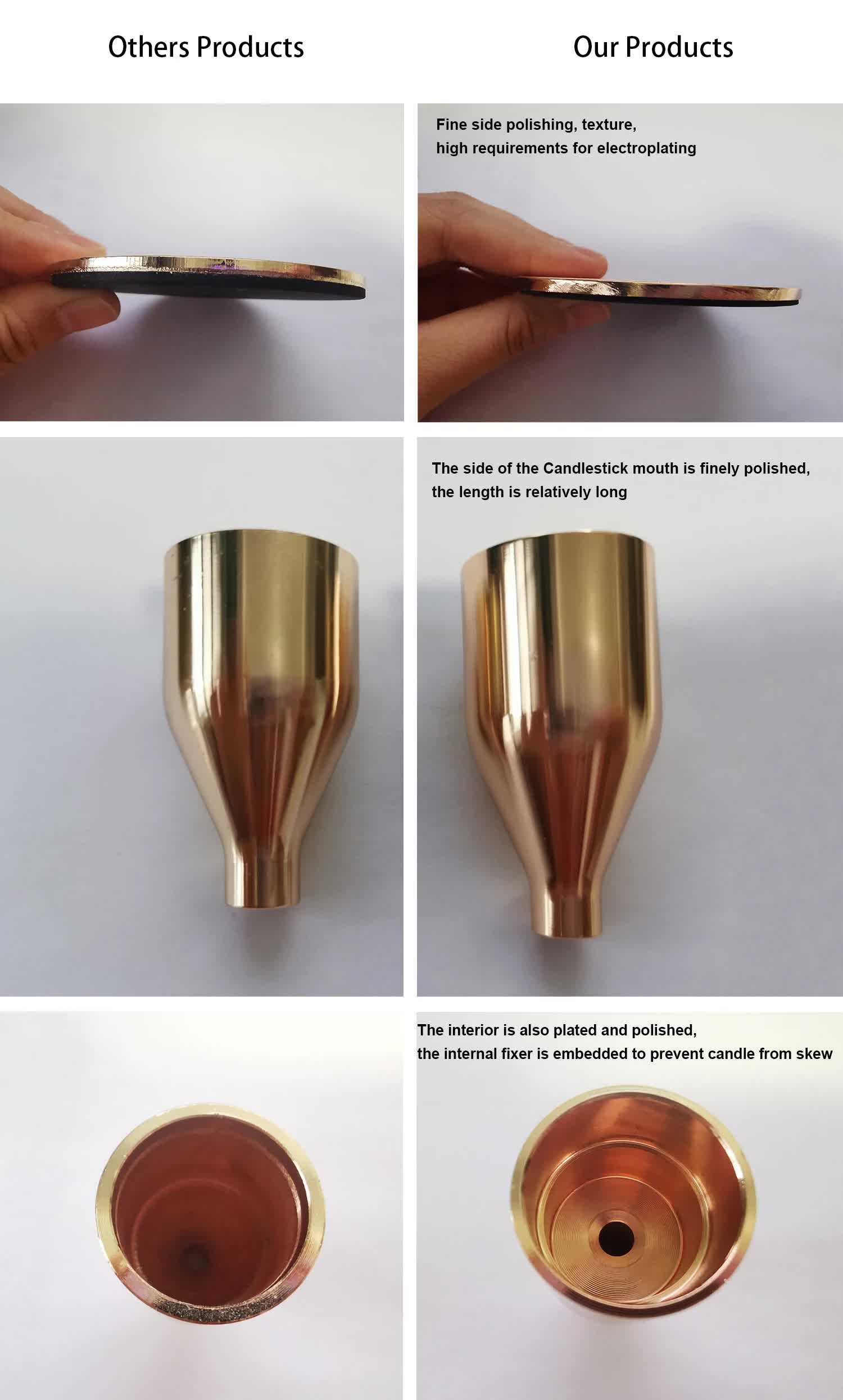 Minimalist Gold Metal Candle Holder Set - 3-Piece Romantic Candle Cup Set for Living Room Decor, Elegant Dinner Table Accent 4