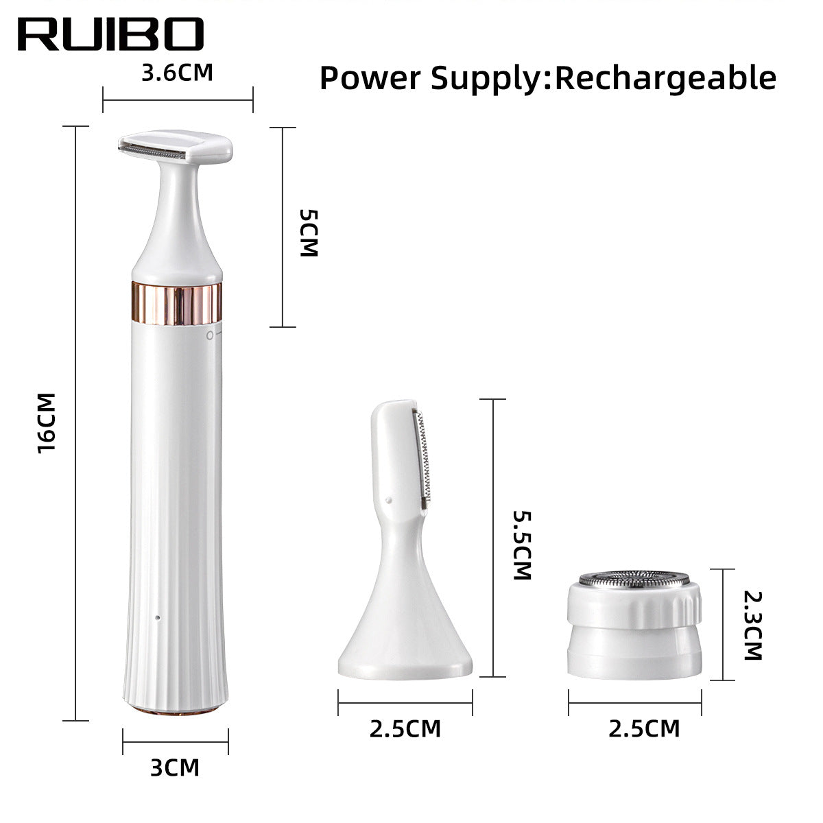 3-in-1 Electric Hair Removal Trimmer - Rechargeable Grooming Kit 3