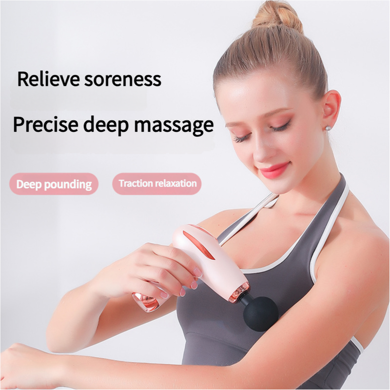 Black Mini Portable Fascia Gun - 6-Speed Adjustable Muscle Massage Gun, Type-C Charging, 5W Power 4