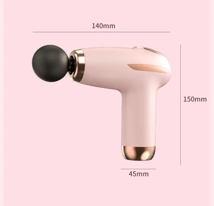 White Mini Portable Fascia Gun - 6-Speed Adjustable Muscle Massage Gun, Type-C Charging, 5W Power 5