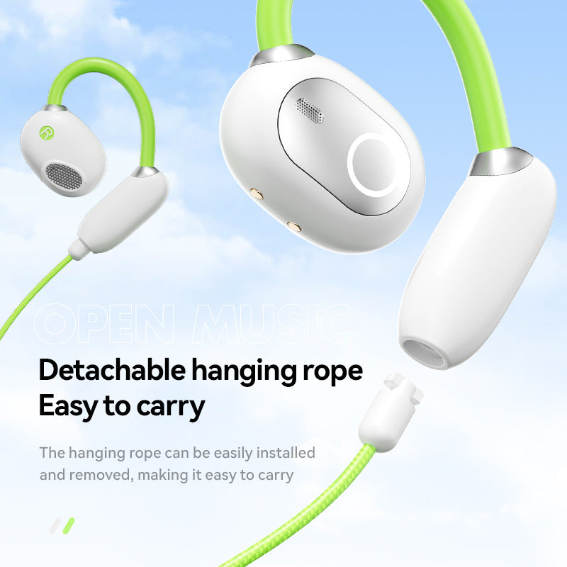 Black M80 Transparent OWS Over-Ear Bluetooth Earphones - Wireless, Clear Sound, Stylish Design 3