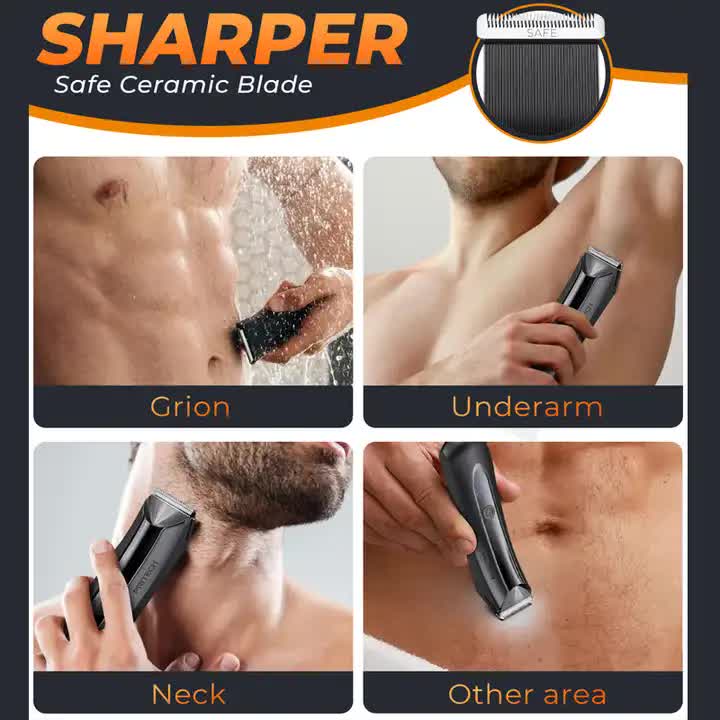 Men's Electric Hair Removal Trimmer - Smart Digital Display, Rechargeable Private Area Shaver, Model PR-8003 3