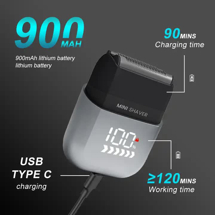 PRITECH Smart Portable Mini Electric Shaver - Digital Display, Model RSM-2289, Light Blue 4