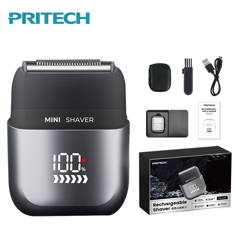 PRITECH Smart Portable Mini Electric Shaver - Digital Display, Model RSM-2289, Light Blue 5