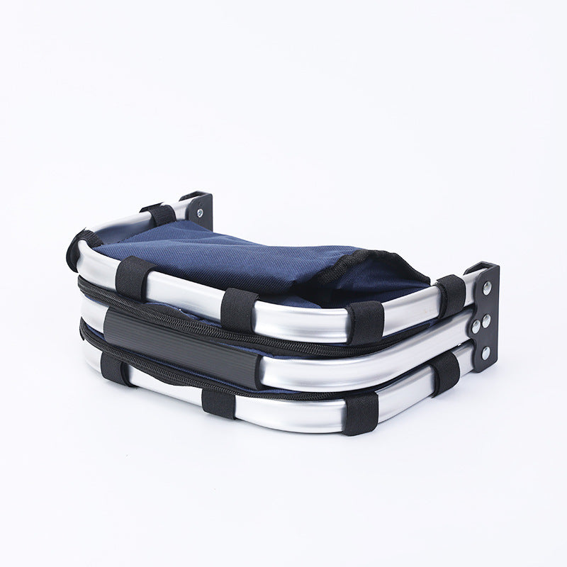 Blue Portable Picnic Basket - Foldable Insulated Outdoor Shopping Basket, Meal Delivery & Takeout Carrier 4