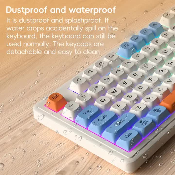 Blue+ Purple L98 High-Performance Triple Mode Keyboard - Wired, Wireless & Bluetooth RGB Gaming & Office Quiet Keyboard 5