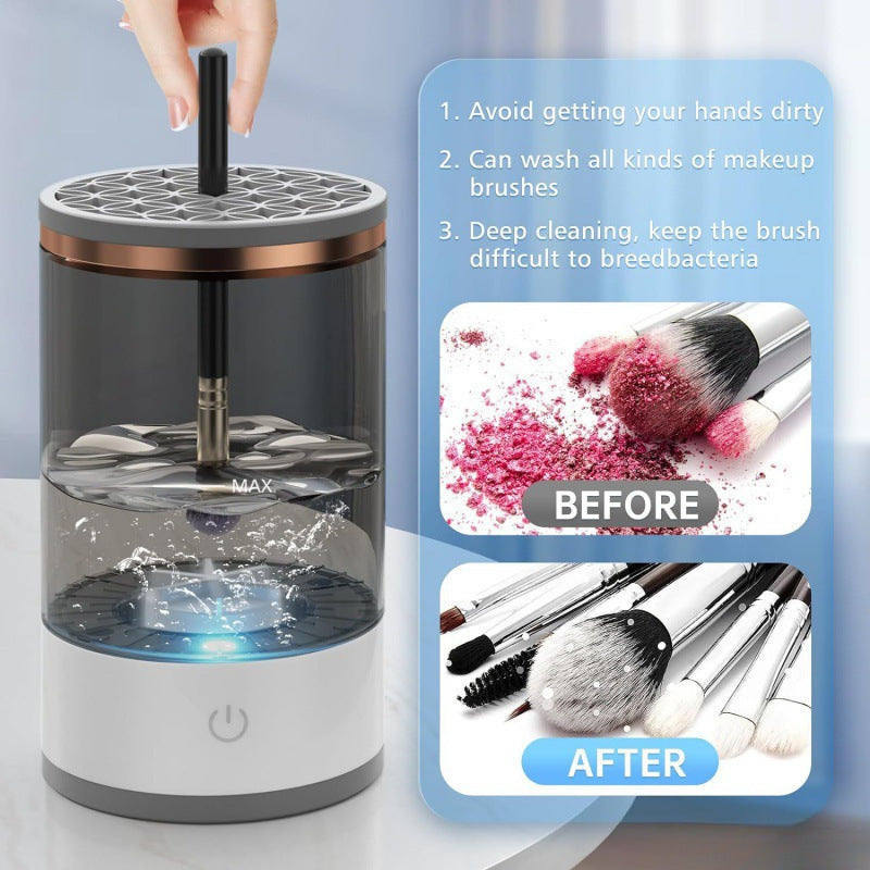 Black USB-Powered Automatic Makeup Brush Cleaner - Fast, Hygienic, and Easy-to-Use Brush Cleaning Machine 3