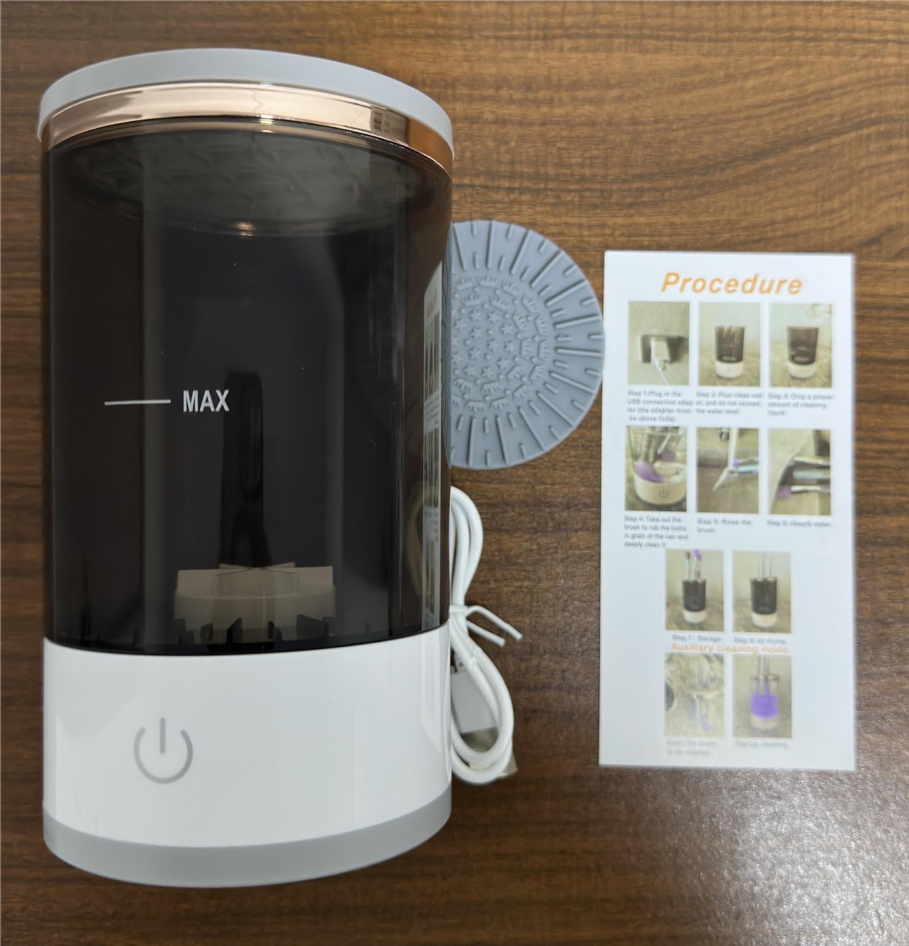 Black USB-Powered Automatic Makeup Brush Cleaner - Fast, Hygienic, and Easy-to-Use Brush Cleaning Machine 5