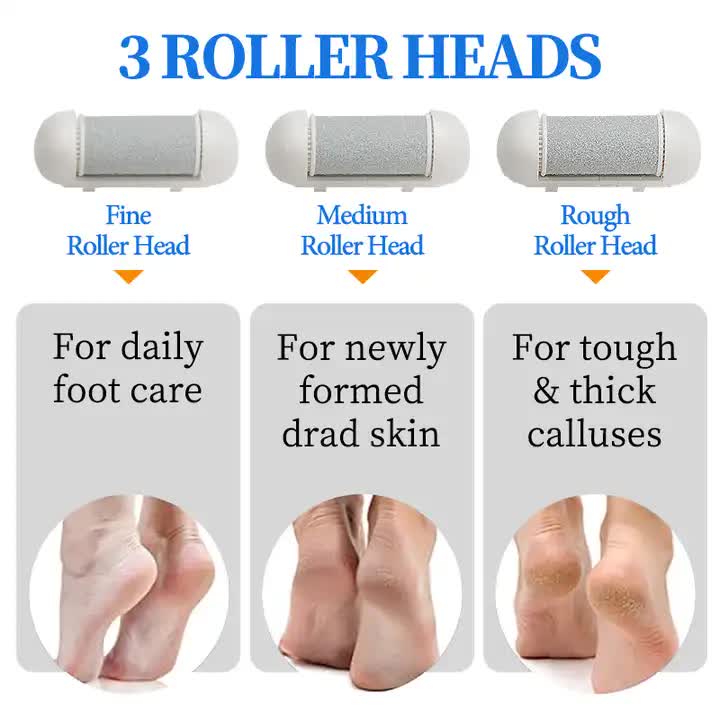 017 Black Electric Foot Callus Remover - Rechargeable Waterproof Pedicure Tool with Automatic Dead Skin Removal 4