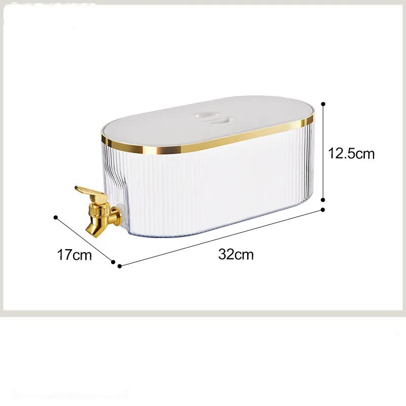 Cream White Refrigerator Cold Water Dispenser - 5.3L Fruit Tea Jug with Tap for Home Beverages 4