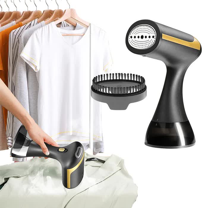Black Handheld Garment Steamer - Portable Mini Steam Iron for Home Use, Wrinkle Remover & Fabric Freshener, Small Travel-Friendly Iron for Clothes, Steam Spray Clothes Steamer 3