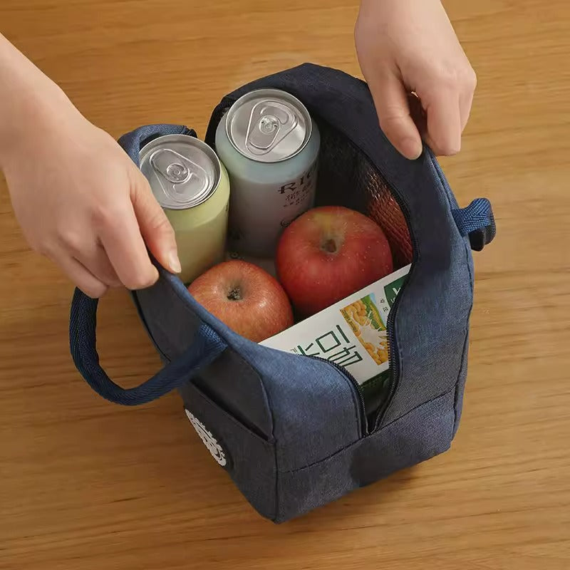 Black Insulated Lunch Bag - Waterproof, Oil-Proof Bento Bag for Students and Workers, Thickened Aluminum Foil Lunch Carrier 3
