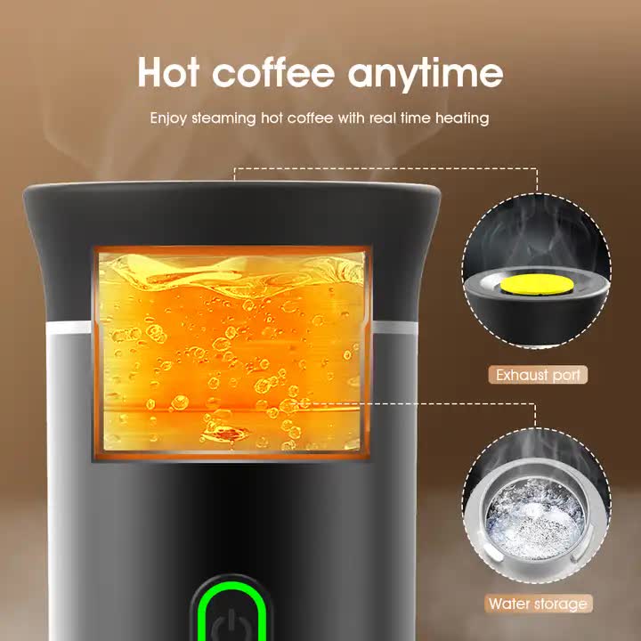 Black Portable Espresso Coffee Machine - Universal 3-in-1 Capsule, Coffee Powder, and Espresso Maker 3