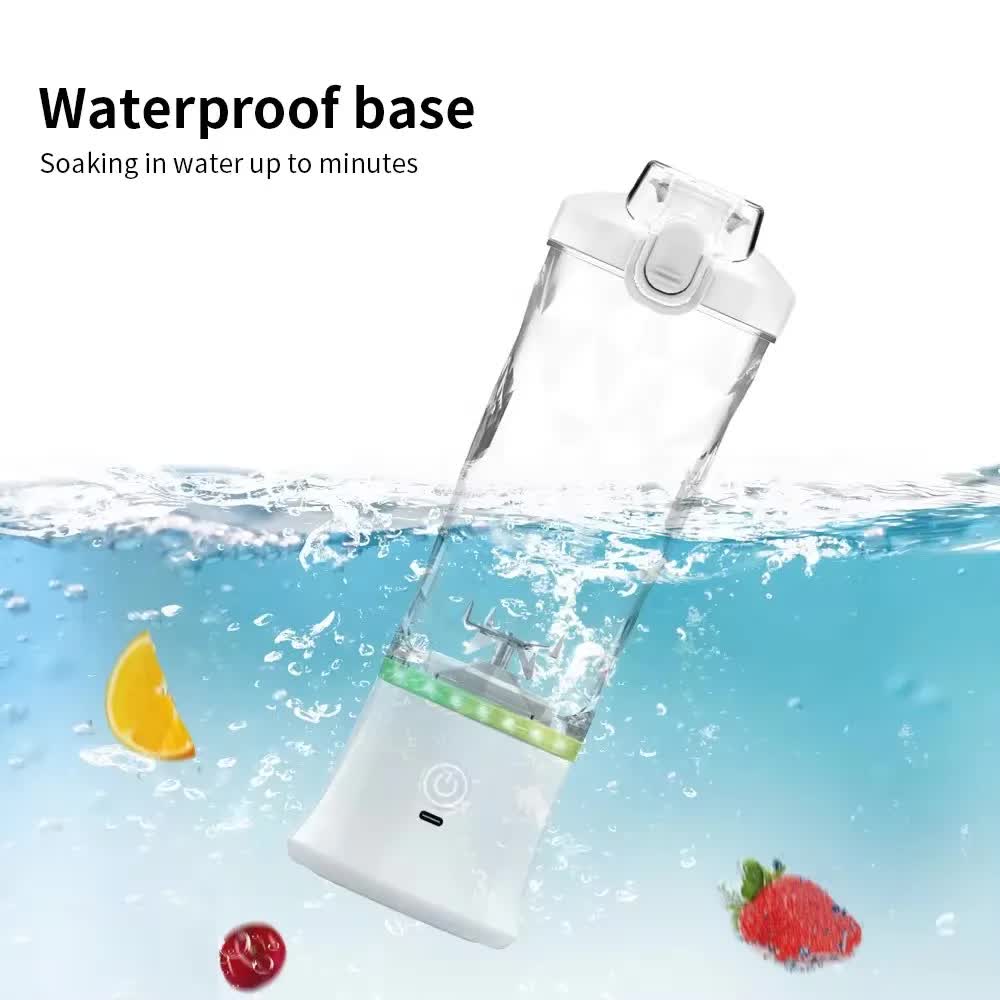 Green 600ml Large Capacity Juicer Cup - Rechargeable Portable Multifunctional Ice Crushing & Fruit Blender 5