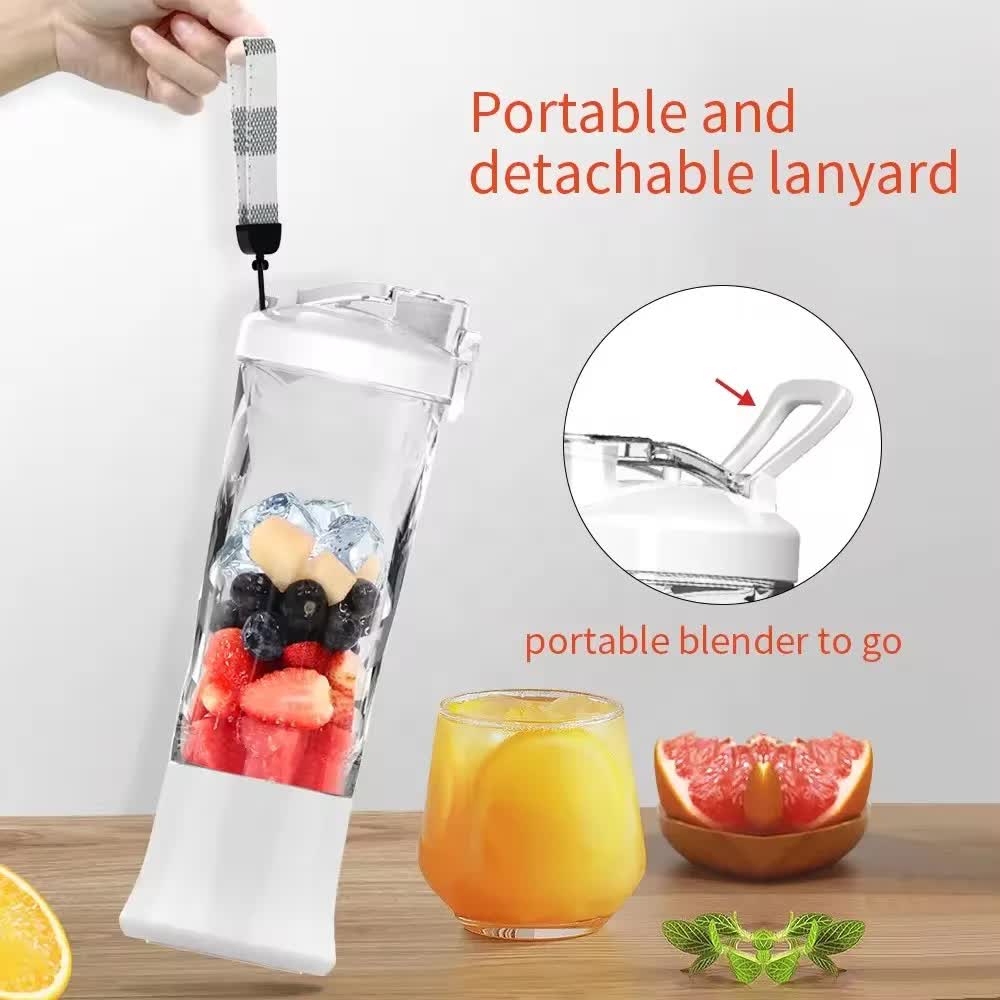 Green 600ml Large Capacity Juicer Cup - Rechargeable Portable Multifunctional Ice Crushing & Fruit Blender 6