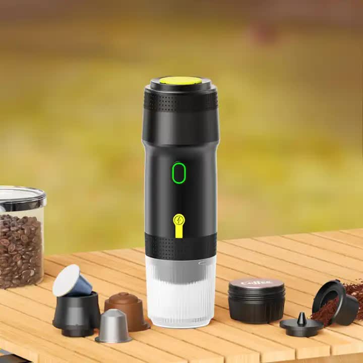 Black Portable Fully Automatic Espresso Coffee Machine - Universal 3-in-1 Capsule, Coffee Powder & Espresso Maker 5