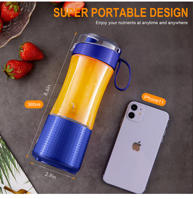 Blue Portable Mini Juicer - Rechargeable Electric Fruit Juicer Cup, Compact & Convenient 5