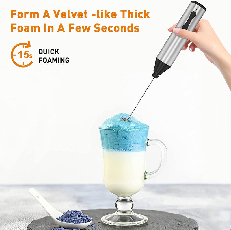 Rechargeable Electric Milk Frother, Handheld Foam Maker, Coffee Frothing Wand, Whisk for Milk, Coffee, and Baking 4