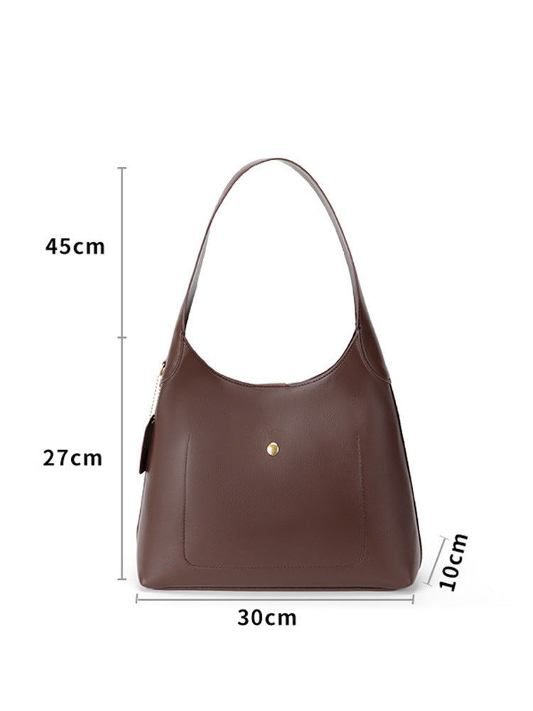 Black Oil-Wax Leather Style Casual Shoulder Bag, Versatile Handbag and Crossbody Tote for Women 5