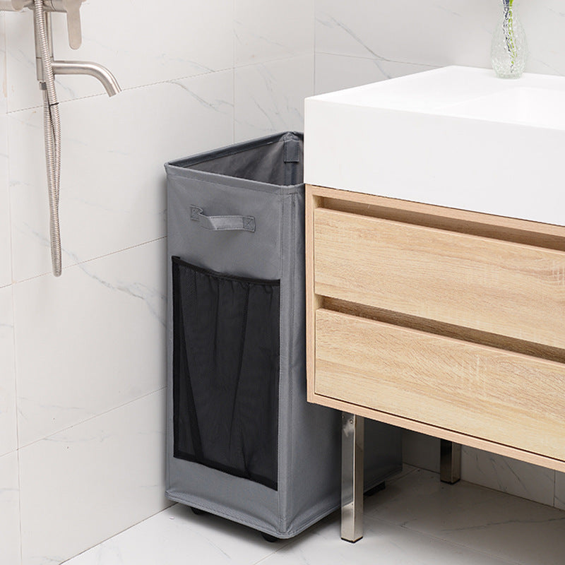 Navy Blue Foldable Yoga Storage Basket, Oxford Fabric Laundry Hamper, Multi-Purpose Organizer for Toys and Bathroom Essentials 4