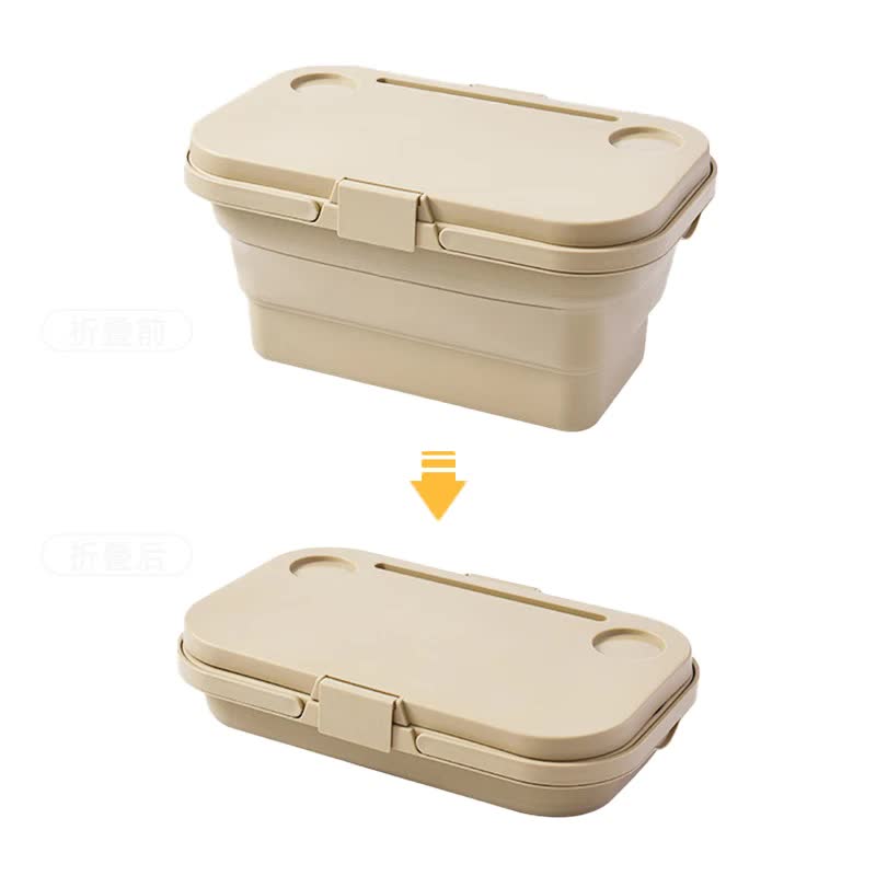 Army Green Foldable Outdoor Picnic Basket with Lid and Tabletop, Camping Storage Box, Car-Friendly Organizer 8