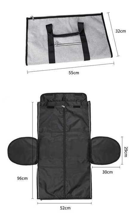 Black Multi-Functional Travel Duffel Bag with Suit Storage, Foldable Garment Bag for Business Trips 4