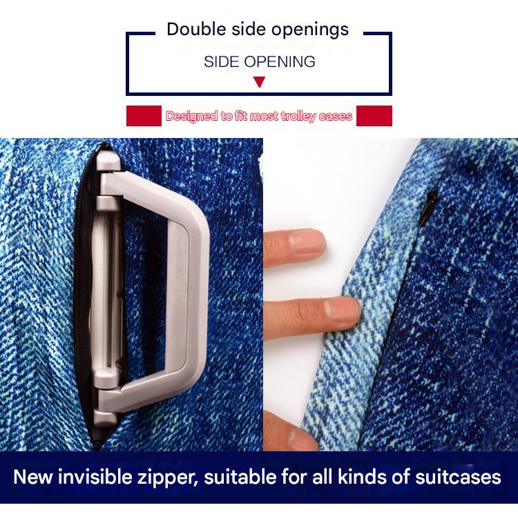 M 21-24 Inch Elastic Luggage Cover with Zipper, Travel Suitcase Protector, Scratch Resistant Luggage Cover 5