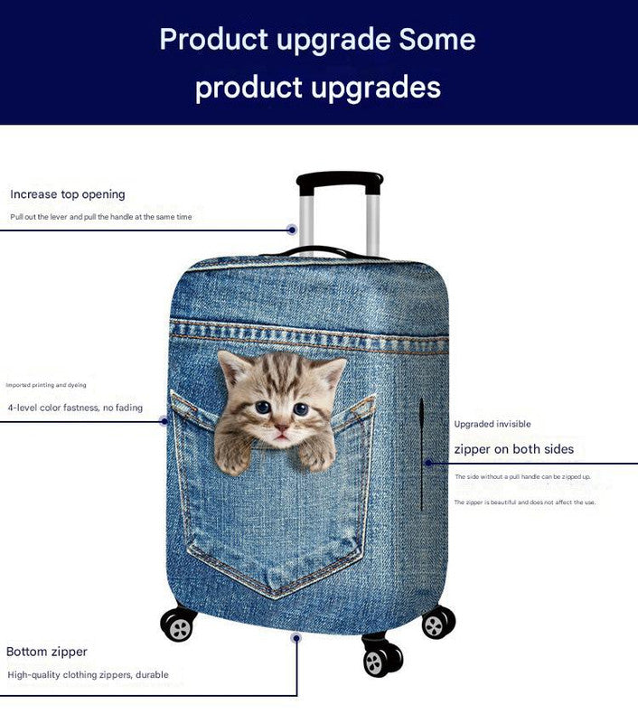 S 18-20 Inch Elastic Luggage Cover with Zipper, Travel Suitcase Protector, Scratch Resistant Luggage Cover 3