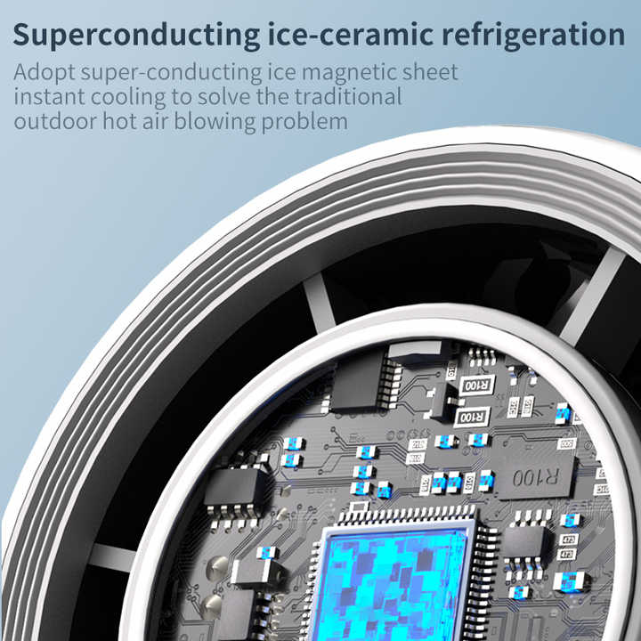 White Portable Handheld High-Speed Cooling Fan - Perfect for Outdoor Camping 4