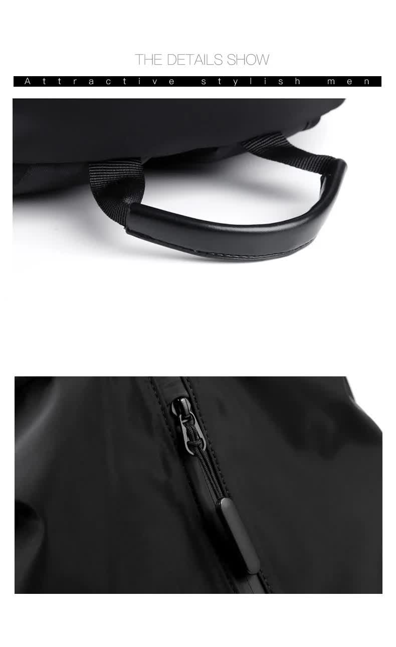 Black Business Casual Laptop Backpack with USB Charging Port - Travel, Work, and Student Use 5