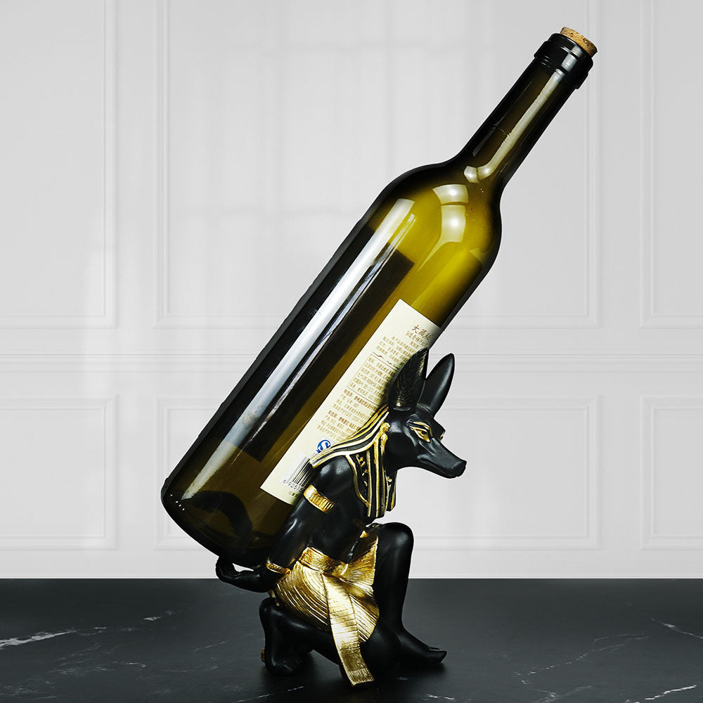 Egyptian Anubis Dog Wine Rack – Unique Resin Wine Holder for Home Decor 3
