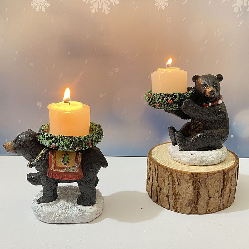 Bear With Candlestick In Hand Candle Holder – Unique Aromatherapy Table Decor 3