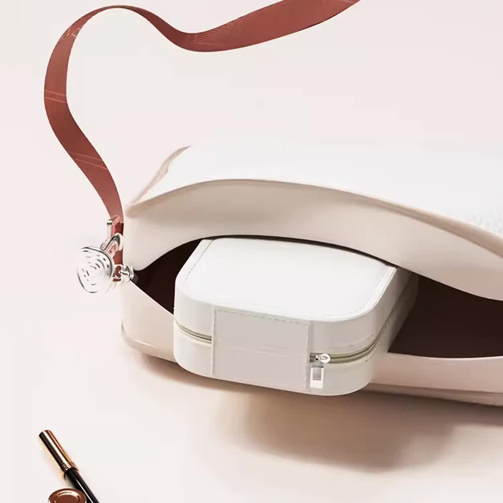 White LED Jewelry Box with Mirror - Smart Light Adjustment and Dual Power Charging for Travel and Home 3