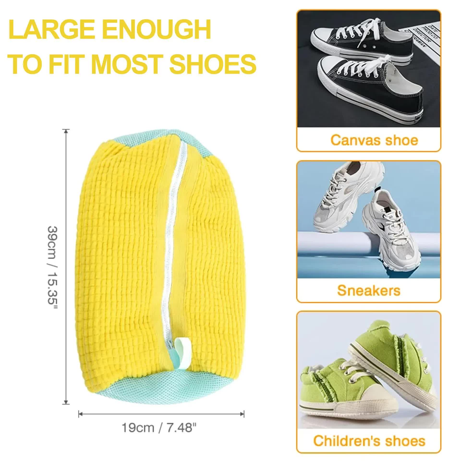Yellow Shoe Laundry Bags - Mesh Protective Washing Bags for Shoes with Zipper Design 8